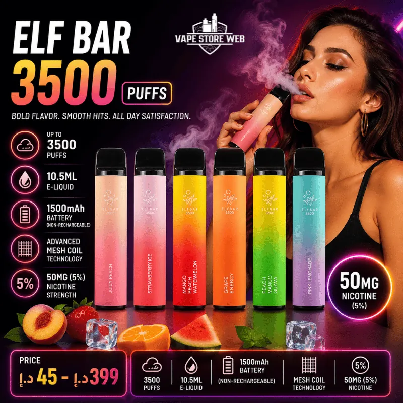 ELF BAR 3500 Puffs 50Mg Disposable Vape in Dubai