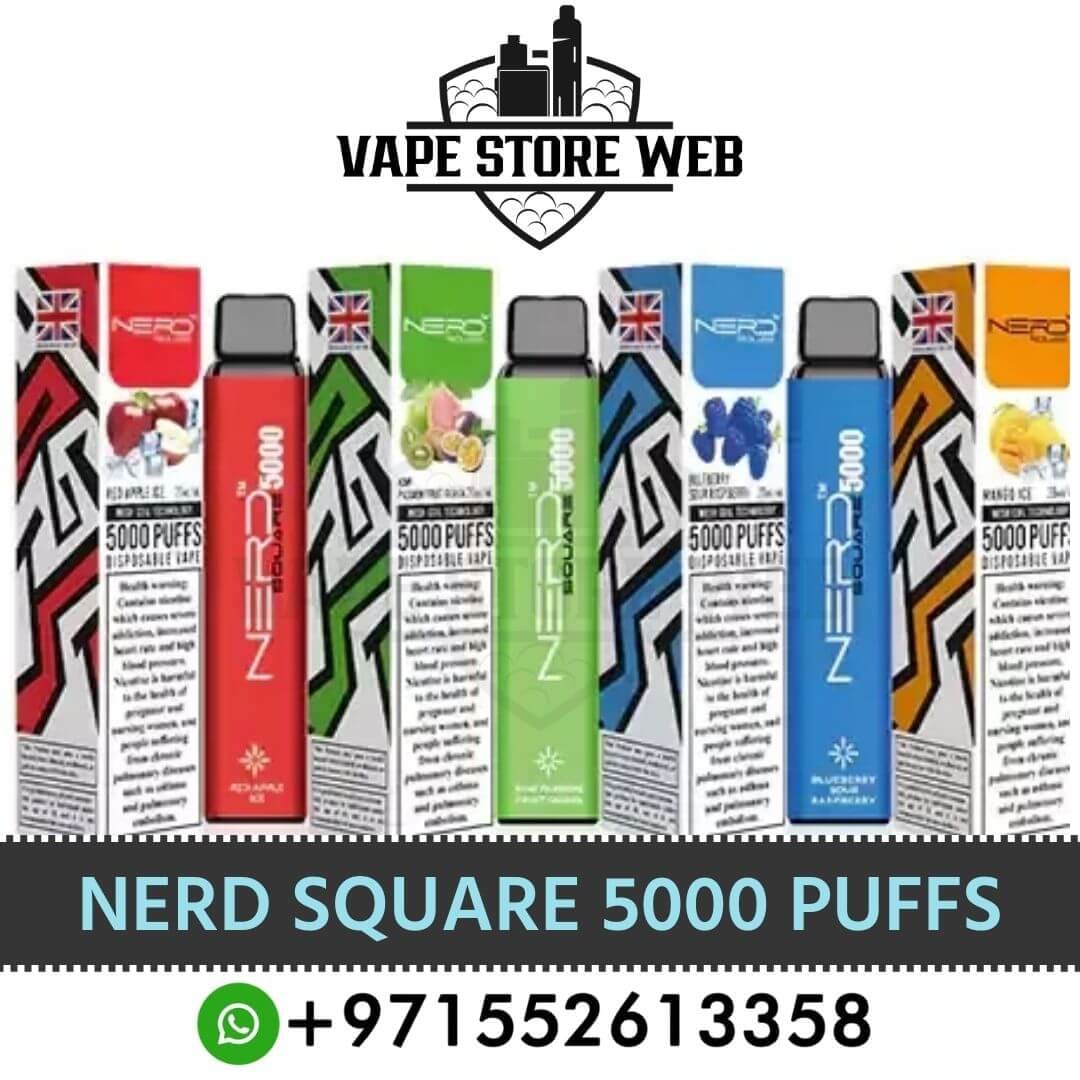 Nerd Square 5000 Puffs 20Mg Disposable Vape In Dubai