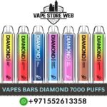 VAPES BARS Diamond 7000 Puffs 20MG Nicotine Disposable Vape in Dubai