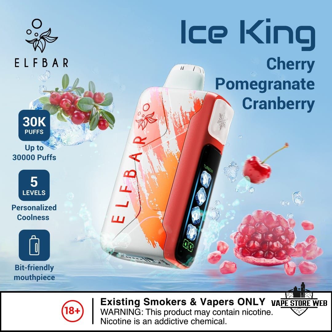 ELF BAR ICE KING 30000 PRICE IN DUBAI CHERRY POMEGRANATE CRANBERRY