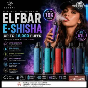 ELF BAR E-Shisha 16000 Puffs Mega Cloud DTL 5MG Disposable Vape in Dubai