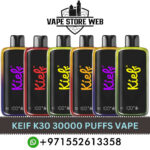KIEF K30 30000 Puffs 20MG Disposable Rechargeable Vape in Dubai
