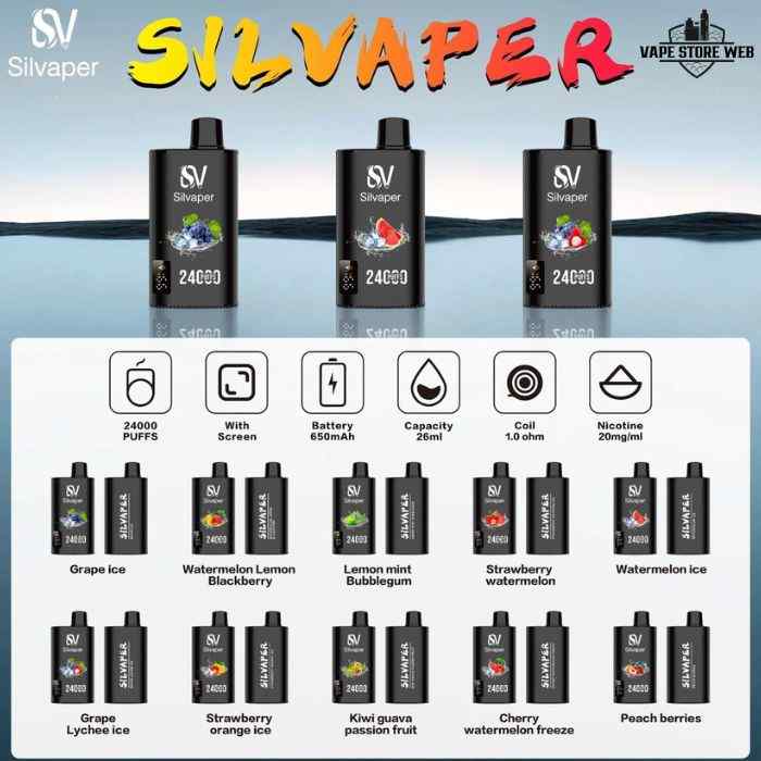 SILVAPER 24000 Puffs 20mg Disposable Vape in Dubai - Image 2