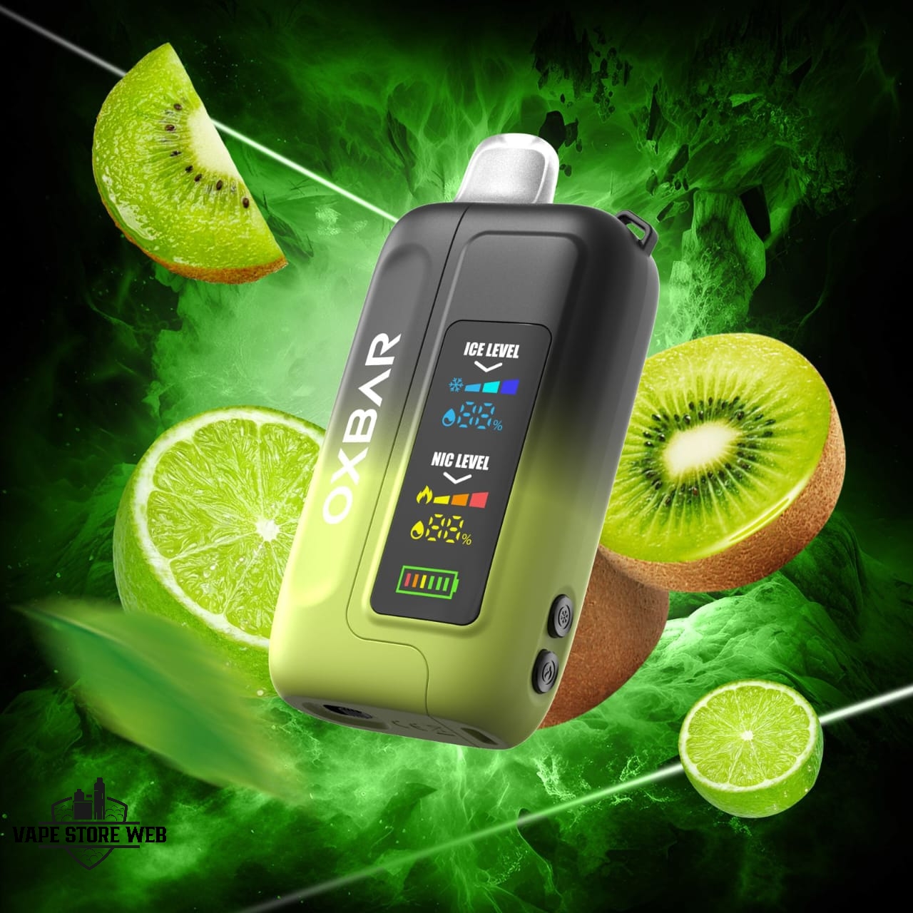 OXBAR Ice-Nic 35000 Puffs Disposable Vape Price in Dubai Kiwi Lime
