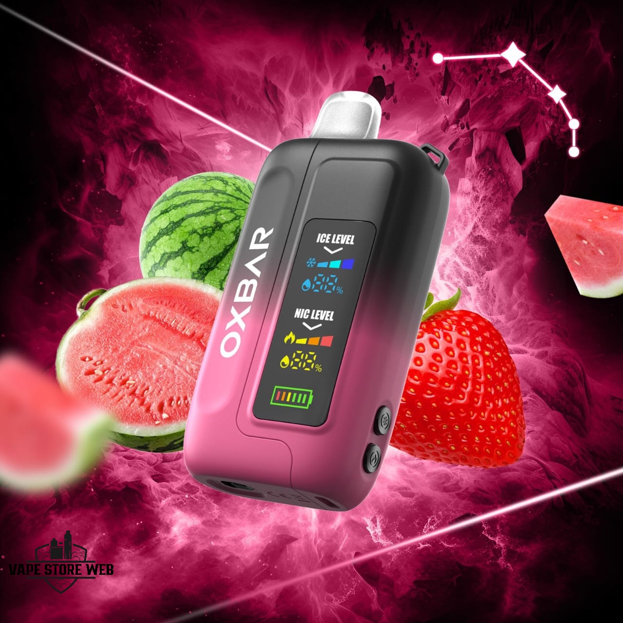 OXBAR Ice-Nic 35000 Puffs Disposable Vape Price in Dubai Strawberry Watermelon