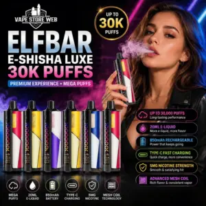 Buy ELFBAR E-Shisha Luxe 30000 Puffs 5MG Disposable Vape in Dubai