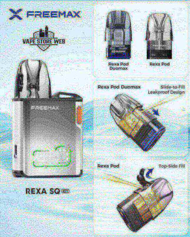 Freemax Rexa SQ Pod Kit Dubai – 1300mAh Battery, Type-C Charging - Image 2