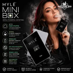 MYLE Mini Box 1500 Puffs 20mg Disposable Vape(Box of 10) in Dubai