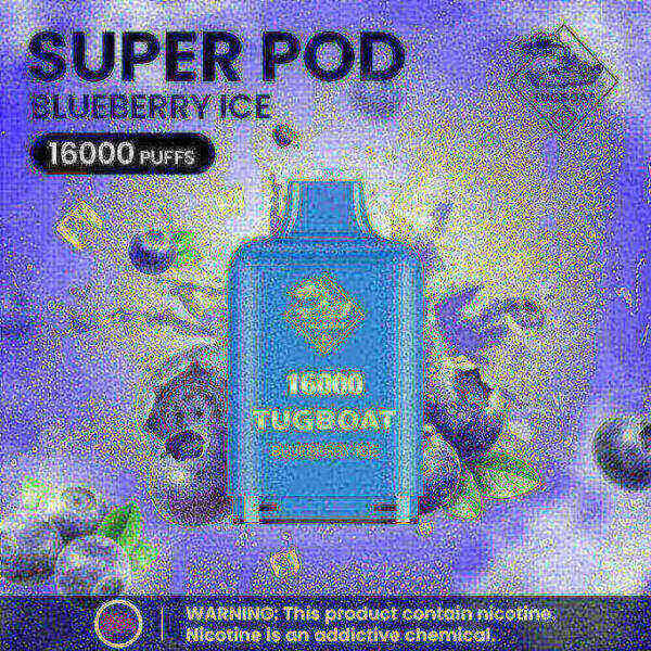 Tugboat Super 16000 Pod Cartridges Disposable Vape Blueberry
