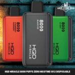 Hqd miracle 8000 puffs zero nicotine (0%) disposable vape in Dubai