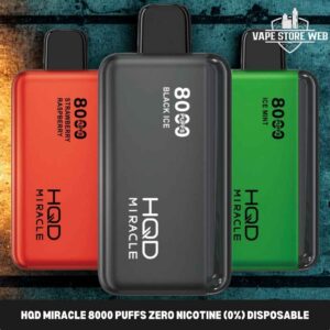 Hqd miracle 8000 puffs zero nicotine (0%) disposable vape in Dubai