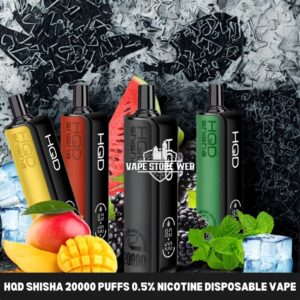HQD Shisha 20000 Puffs 5mg nicotine Disposable Vape in Dubai