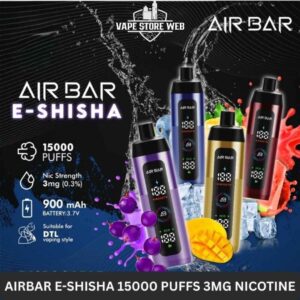 Airbar E-shisha 15000 puffs 3mg nicotine DTL vape in Dubai