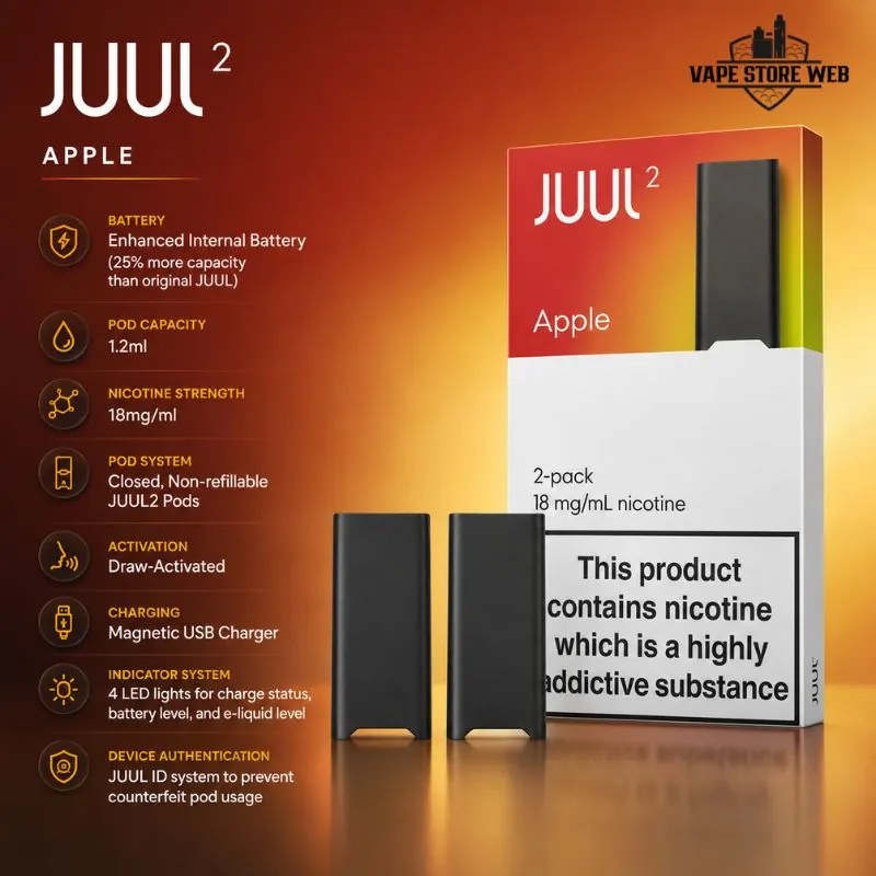 JUUL 2 POD SYSTEM apple contents in Dubai - Image 2