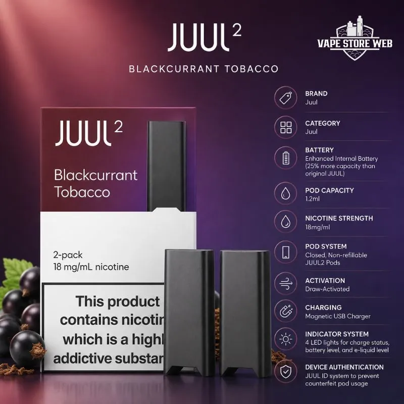Juul 2 Pod System Blackcurrent Tobacco in Dubai - Image 2