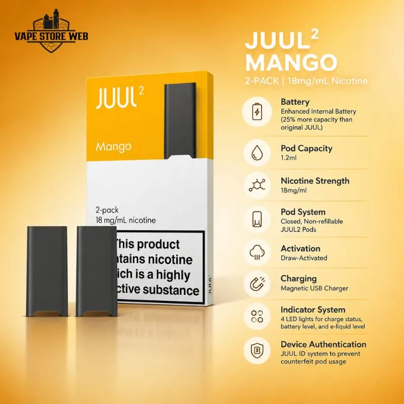 Juul 2 Pod System mango contents in Dubai - Image 2