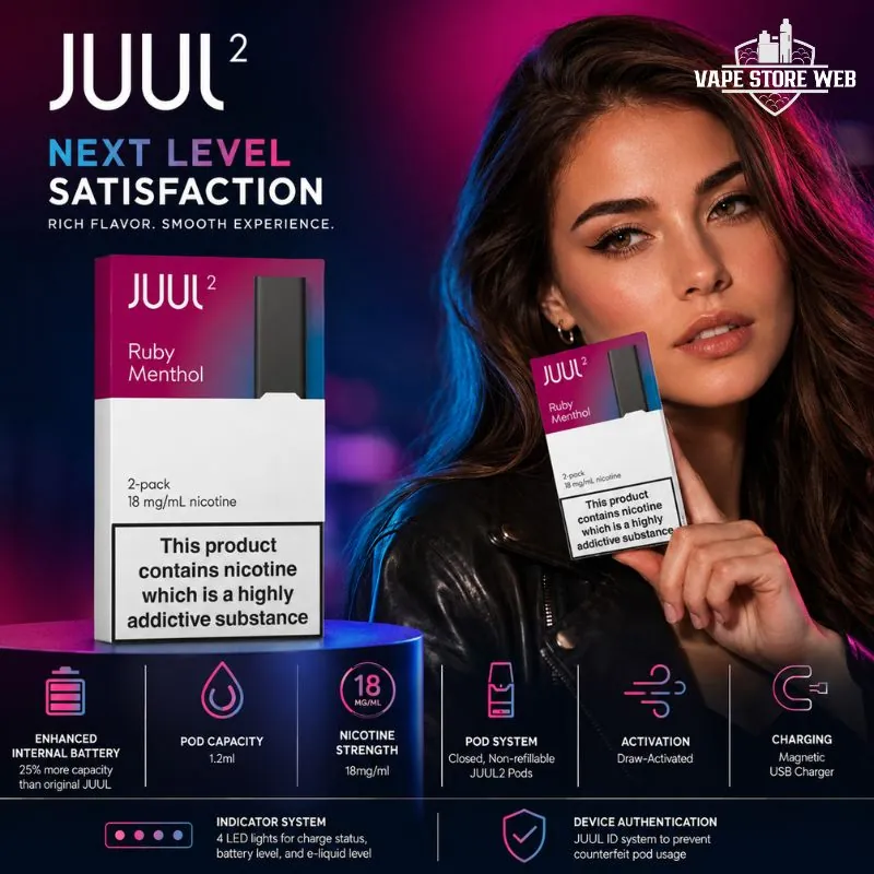 Juul 2 Pod System ruby menthol in Dubai