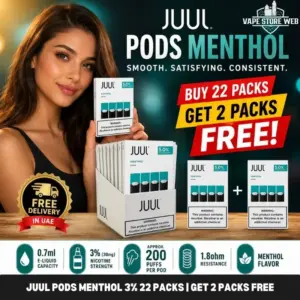 Juul Pods Menthol 3% 22 Packs | Get 2 Packs Free