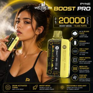 PYNE POD Boost Pro 20000 Puffs 20MG Disposable Vape in Dubai