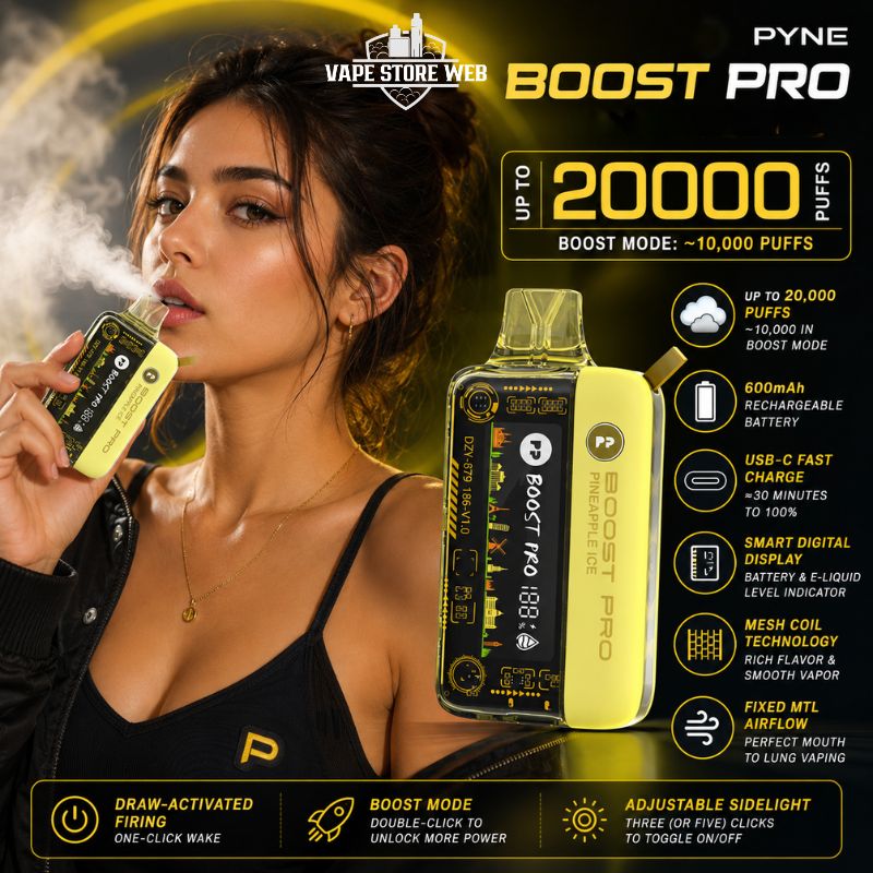 PYNE POD Boost Pro 20000 Puffs 20MG Disposable Vape in Dubai