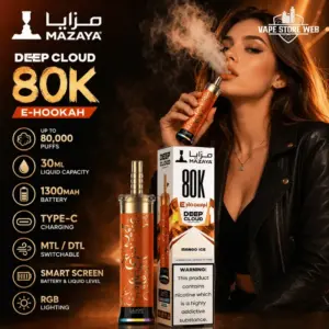 Mazaya Ehookah Deep Cloud 80000 Puffs 6mg Disposable Vape in Dubai