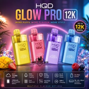 HQD Glow PRO 12000 Puffs Disposable Kit (Replaceable pod system) in UAE