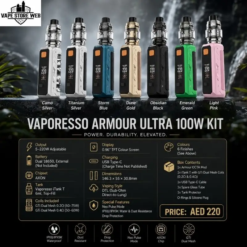 Vaporesso Armour OCTA Vape Kit 220W in Dubai UAE