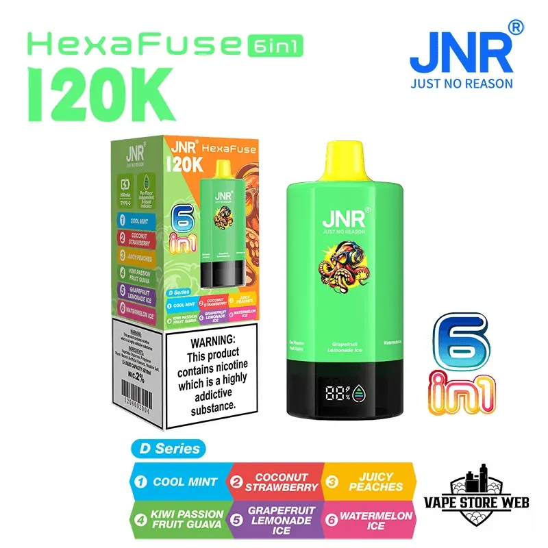JNR HexaFuse 120K Puffs Disposable Vape 6in1 in Dubai UAE - Image 8