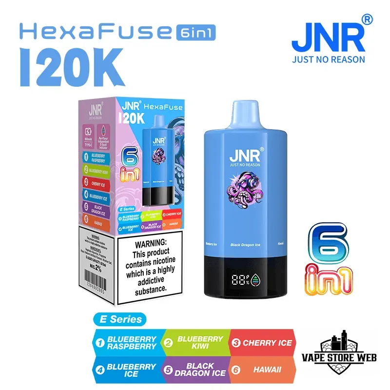 JNR HexaFuse 120K Puffs Disposable Vape 6in1 in Dubai UAE - Image 7
