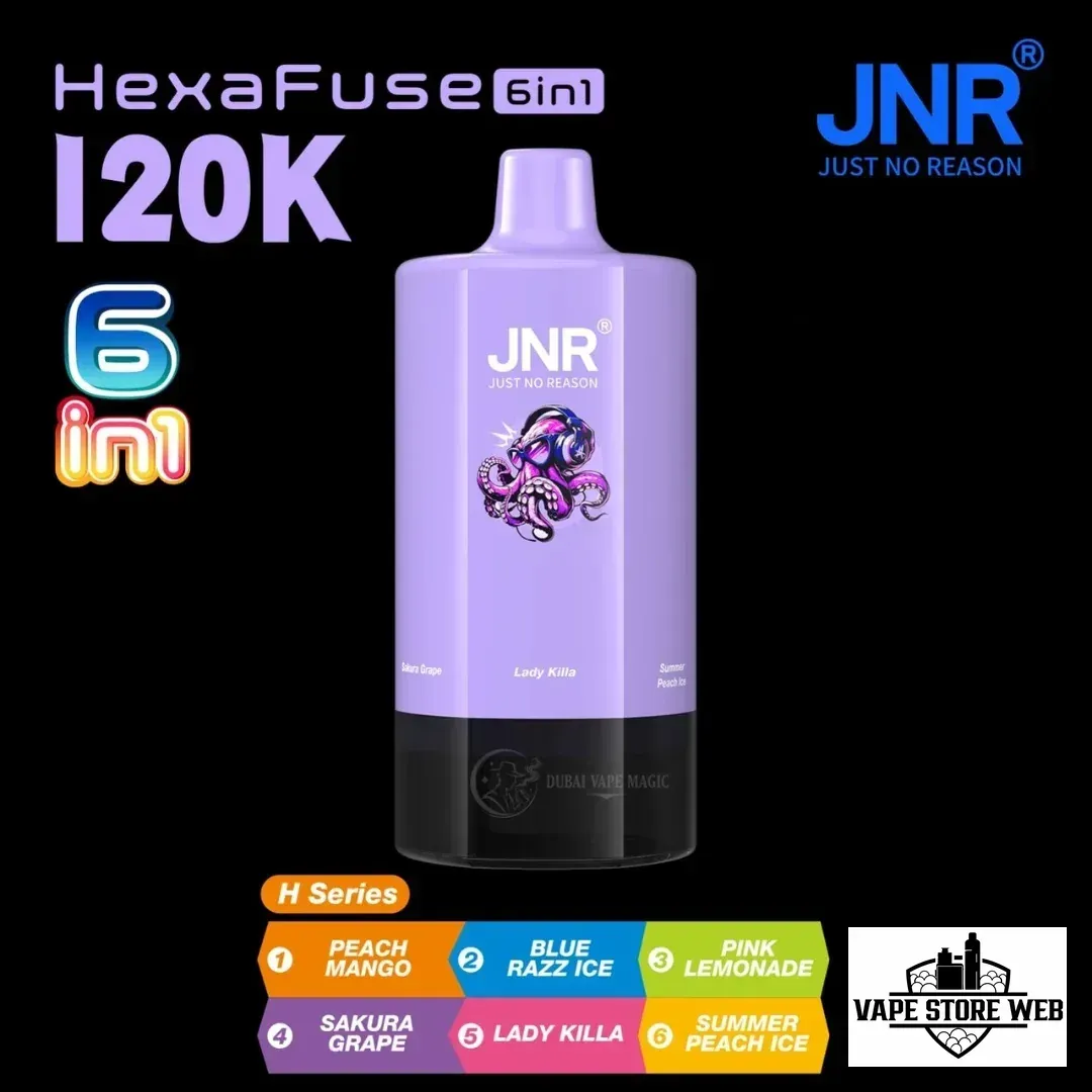 JNR HexaFuse 120K Puffs Disposable Vape 6in1 in Dubai UAE - Image 4