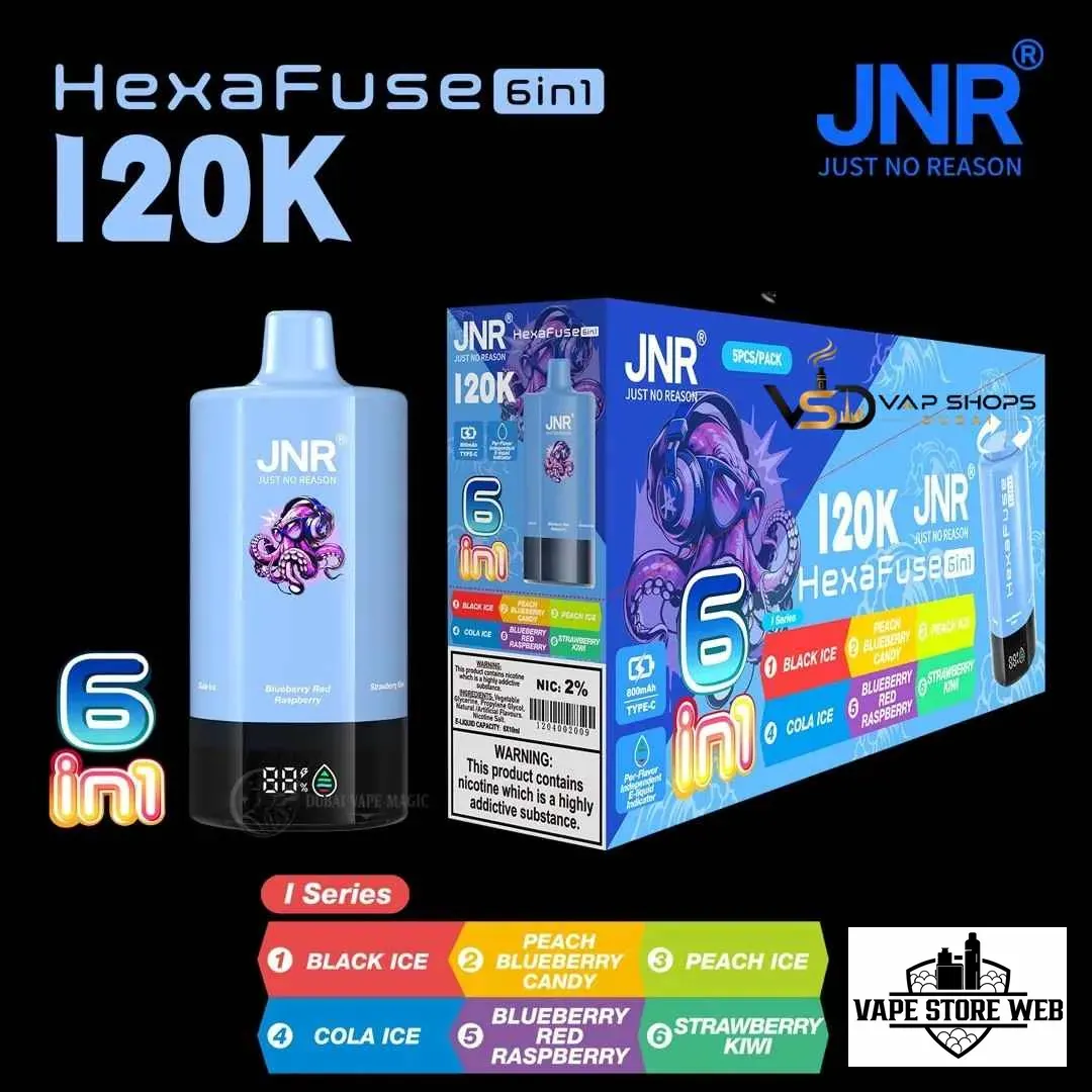 JNR HexaFuse 120K Puffs Disposable Vape 6in1 in Dubai UAE - Image 3