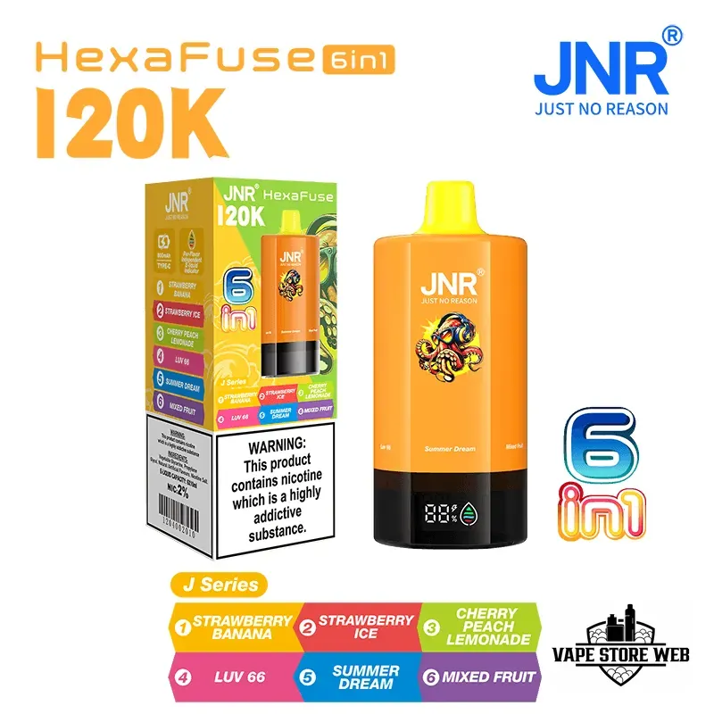 JNR HexaFuse 120K Puffs Disposable Vape 6in1 in Dubai UAE - Image 2