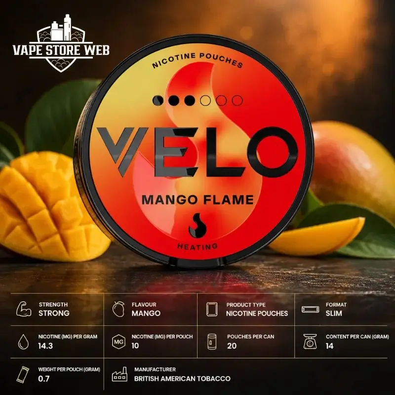 VELO Mango Flame Nicotine Pouches 10mg in Dubai, UAE