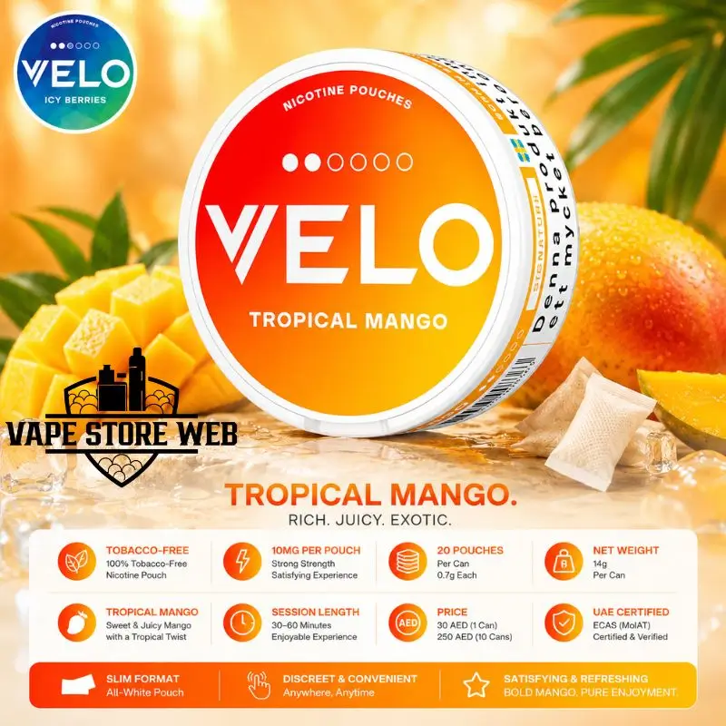 VELO Tropical Mango Nicotine Pouches 14mg in Dubai, UAE